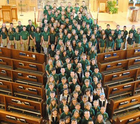 Catholic Schools in Cleveland Ohio - Kids Forming Cross at Faith School St. Helen Cleveland Catholic School